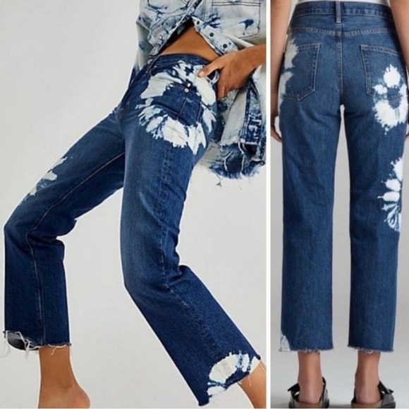 Edwin Free People Kali‎ Bleached Ankle Jeans Size 26 100% Cotton